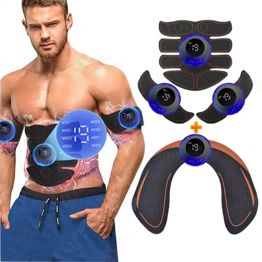 Stimulateur de Muscles Abdominaux EMS Fitness Patchs d'Entraînement ABS Instrument d'Exercice Musculaire Masseur Amincissant Corps Charge USB